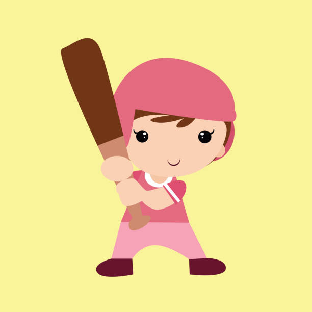 Adorable And Cheerful Little Girl With Baseball Bat Cartoon Character Stock Illustration - Download Image Now - iStock Adorable And Cheerful Little Girl With Baseball Bat Cartoon Character Stock Illustration - Download Image Now - iStock