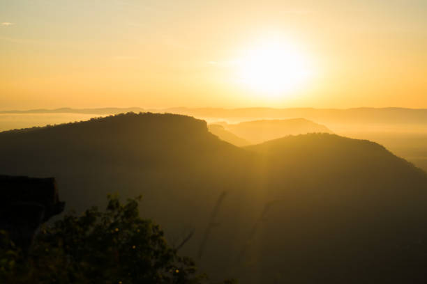 istock morning sunrise on mountain view in thailand 1055387936