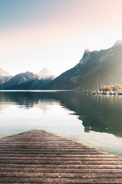istock Traunsee lake in Alps mountains, Austria. 1055396860