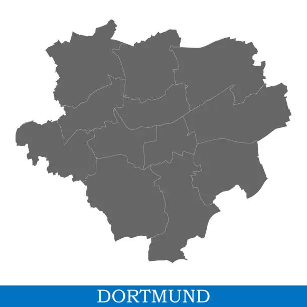 Vector illustration of High Quality map city of Germany