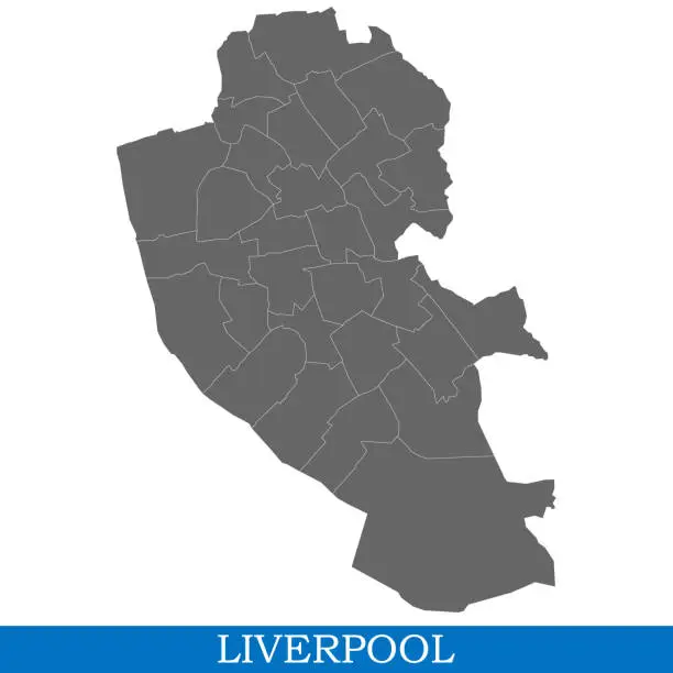 Vector illustration of High Quality map ofcity in United Kingdom