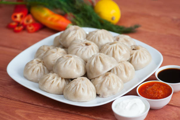 istock Buuza poza is a Buryat national dish, paste packet. 1055408610