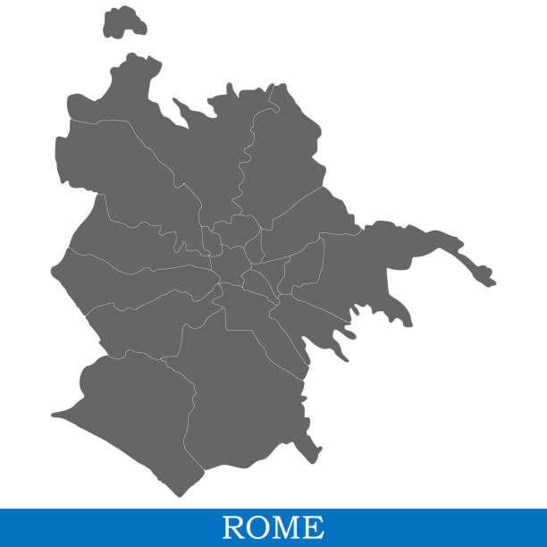 illustrazioni stock, clip art, cartoni animati e icone di tendenza di mappa di alta qualità città d'italia - roma