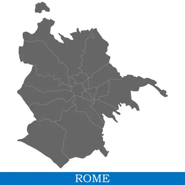 Vector illustration of High Quality map city of Italy