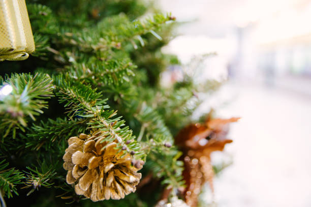 istock Closeup of Christmas-tree background 1055411190