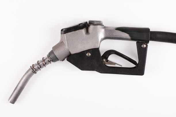 gun for fuel on white isolated background