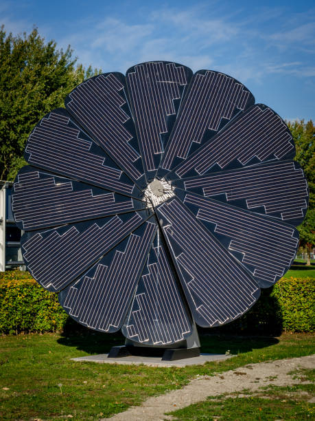 istock Detail shot of a round solar panel 1055411954