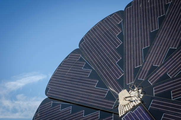 istock Detail shot of a round solar panel 1055411958