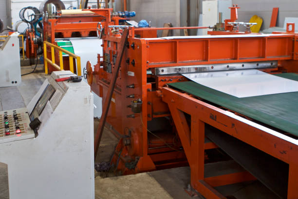 istock Elements of various sections of the galvanized steel processing line in rolls 1055415260