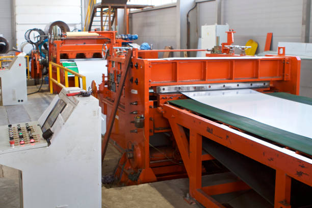istock Elements of various sections of the galvanized steel processing line in rolls 1055415858