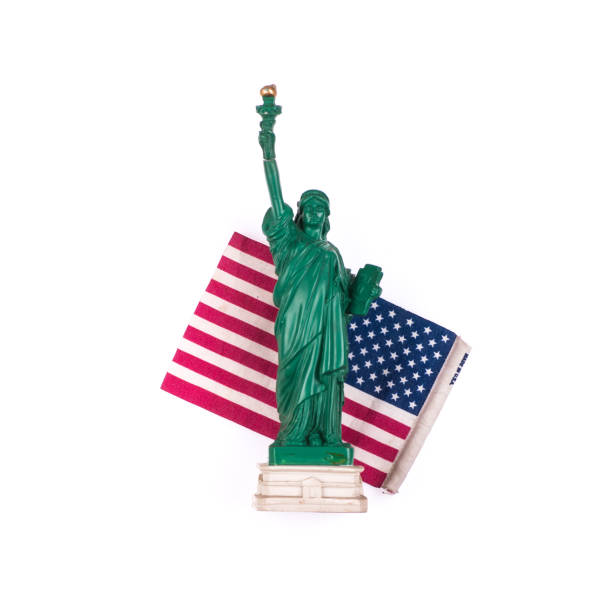 istock Statue of Liberty, white isolated background 1055416418
