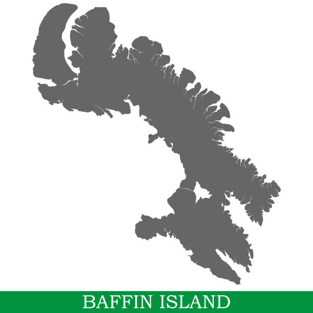 ilustrações de stock, clip art, desenhos animados e ícones de high quality map of iisland - baffin island