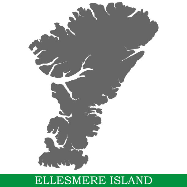 illustrazioni stock, clip art, cartoni animati e icone di tendenza di mappa di alta qualità di iisland - ellesmere island