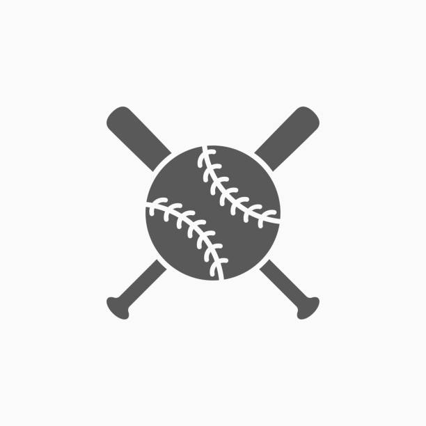 baseballschläger und ball-ikone - baseball baseball player baseballs catching stock-grafiken, -clipart, -cartoons und -symbole