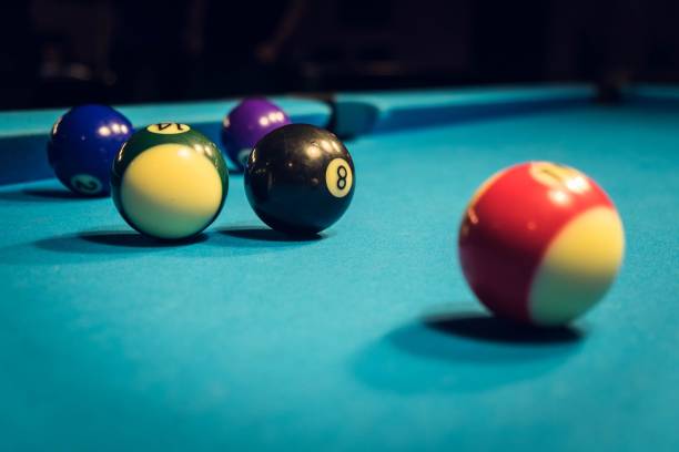 istock Pool Billiards Balls and cue 1055425054