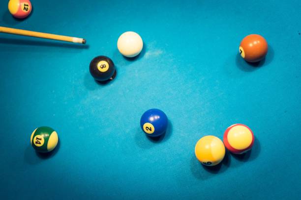 istock Pool Billiards Balls and cue 1055425068