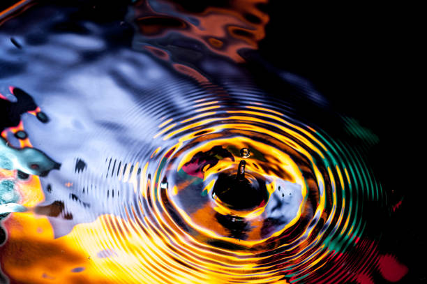istock Water Drop Ripple over a colorful Water Surface 1055425222