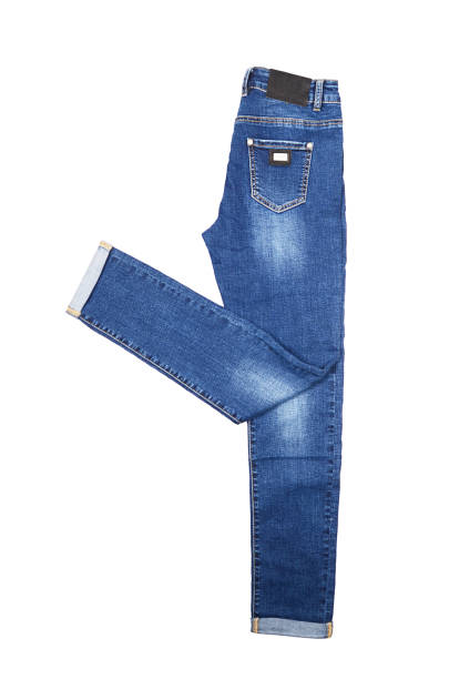 istock Blue female jeans isolated on white 1055425428