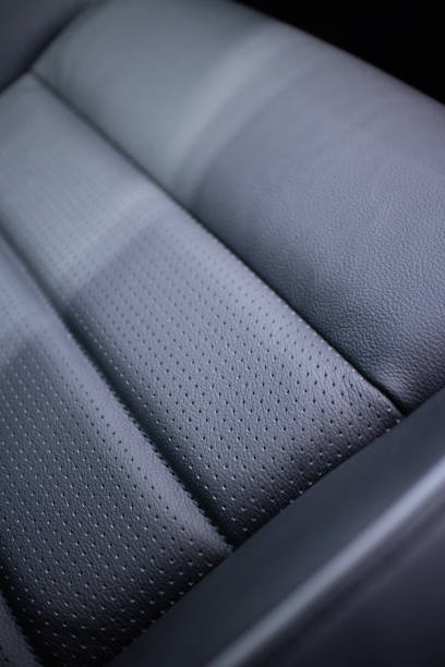 istock Close up of a textured leather car seat 1055440948