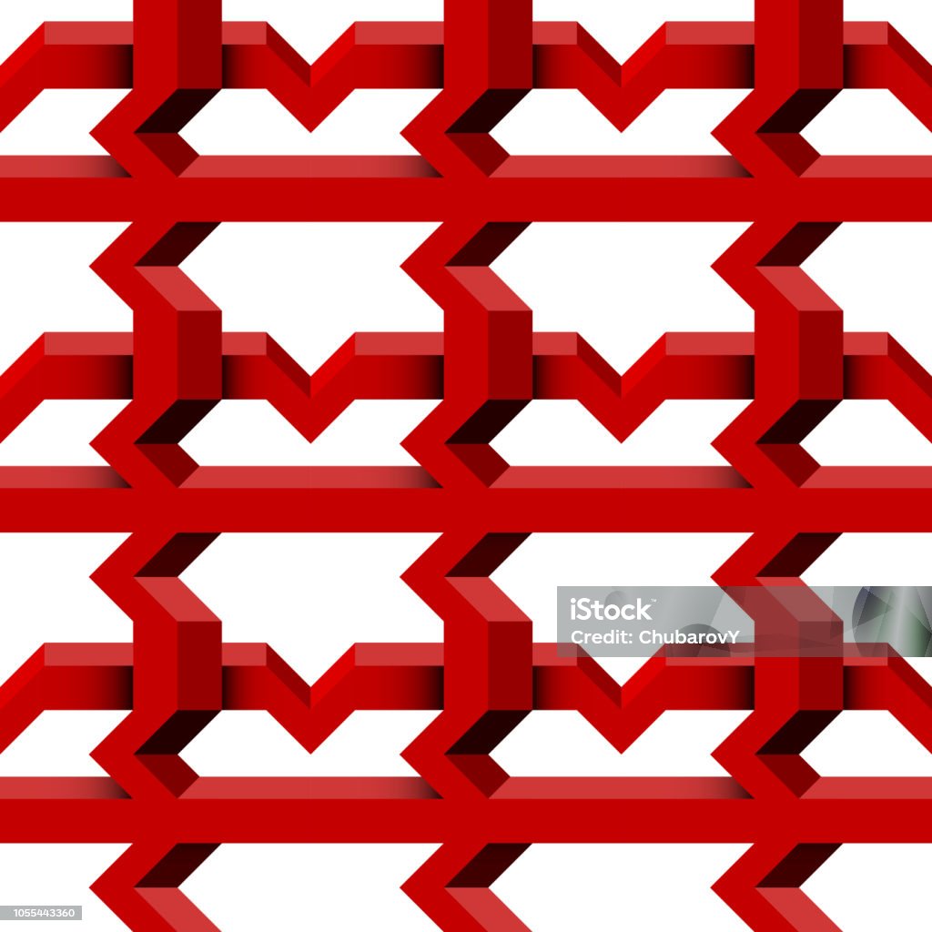 Printable Grid Pattern Red Red Grid Abstract Seamless Geometric 3d Pattern Stock Illustration ...
