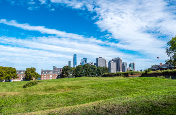 istock Stunning view of Lower Manhattan from Governors island 1055446064