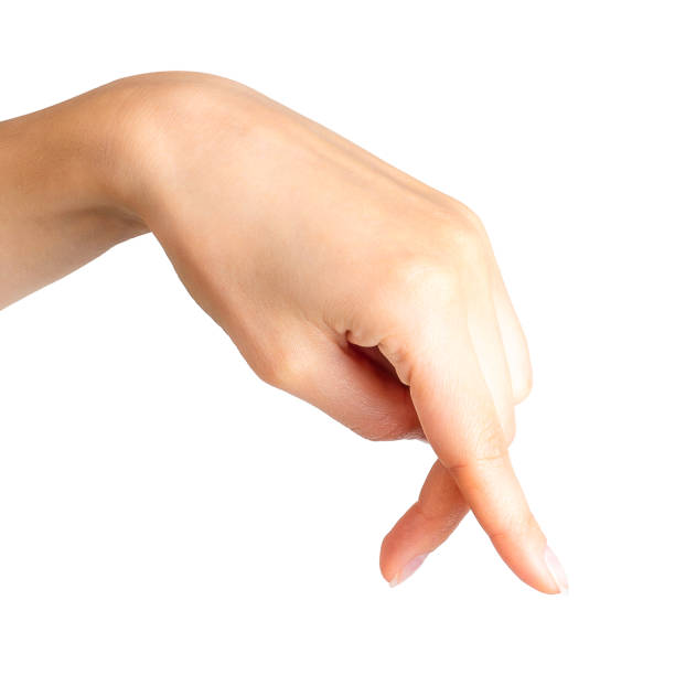 istock Female hand showing walking or dancing fingers 1055452356