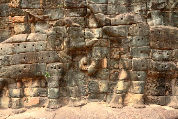 istock Angkor site carvings, Cambodia 1055454486