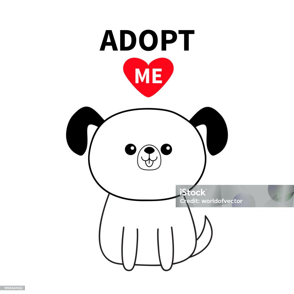 Nhận Nuôi Tôi Hình Bóng Ngồi Đường Viền Trái Tim Đỏ Nhận Nuôi Thú ...