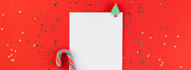 istock Christmas greeting postcard mockup with glitter 1055461490