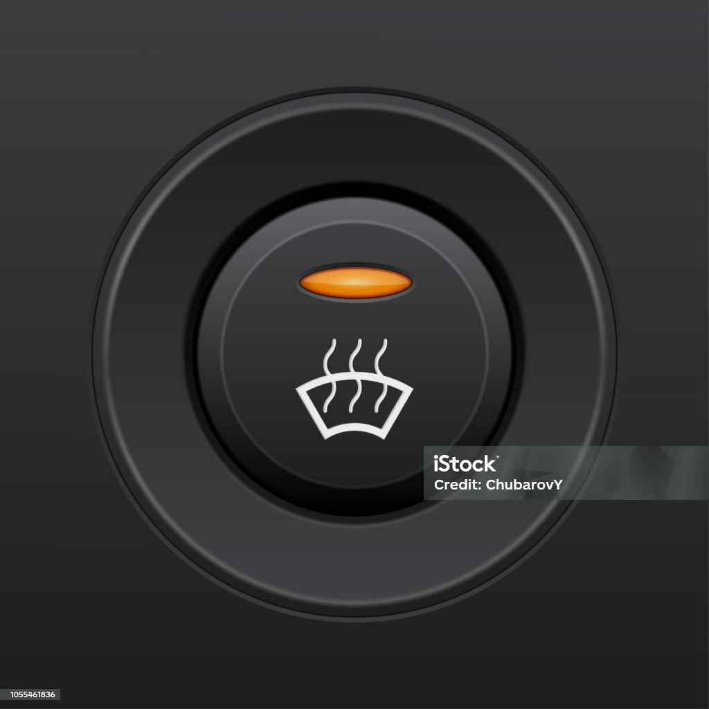 Front Glass Heating Button Car Dashboard Black Element Stock ...