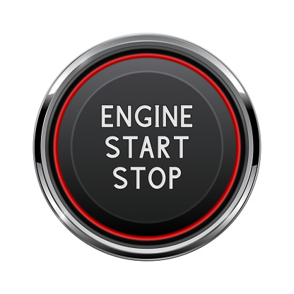 Engine Start Stop Button Car Dashboard Element Stock Illustration