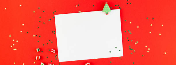 istock Christmas greeting postcard mockup with glitter 1055462016