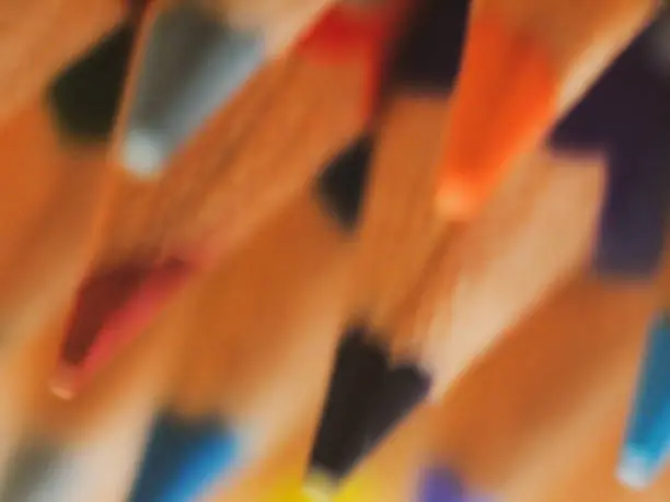Blurred colored pencils background