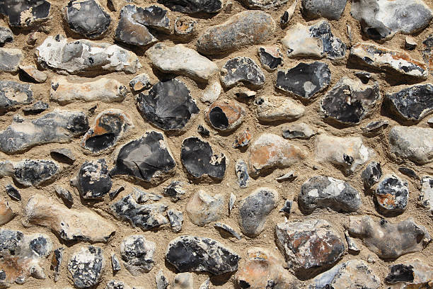 Flint Stone Wall stock photo