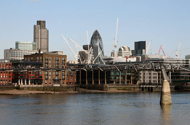 London Skyline with Cranes stock photo