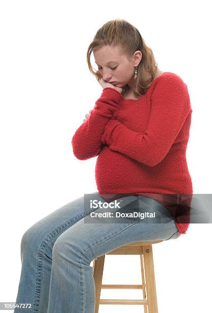 Pregnant Teen Worries Stock Photo - Download Image Now - Pregnant, Women, Cut Out