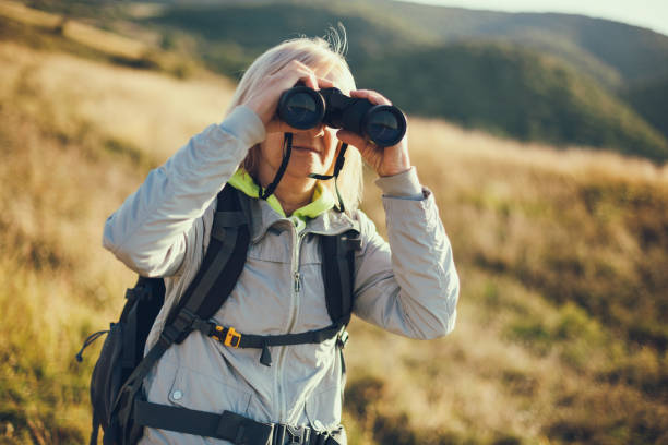 istock Active senior woman in mountain 1055477676