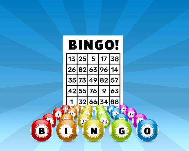 лотерея бинго игра, шары с номерами и - three dimensional yellow three dimensional shape luck stock illustrations