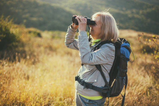 istock Active senior woman in mountain 1055479048