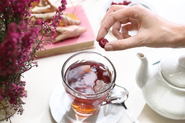 A glass of hot tea.
