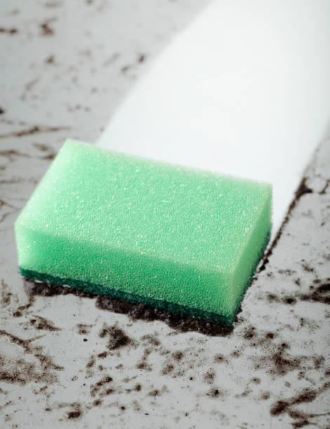 istock Dirty glass and a sponge . 1055484648