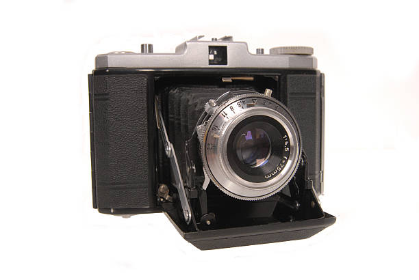 istock old photo camera isolated on white background 105549314