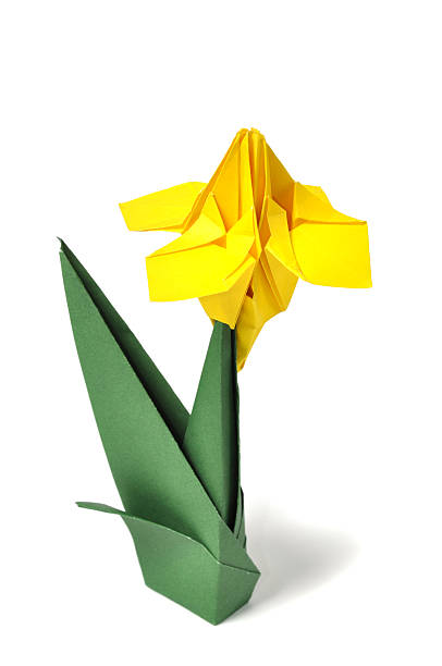 istock Origami flowers over white 105549529