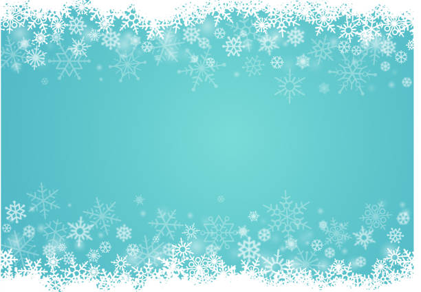 schneeflocken hintergrund - christmas snow frame backgrounds stock-grafiken, -clipart, -cartoons und -symbole
