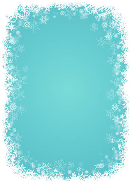 Snowflakes background EPS10. File contain transparency, blending and blur effect.Layered. Grouped. ice borders stock illustrations