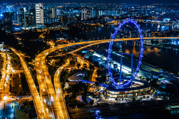 istock Night view from Marina Bay Sands Lookout 1055496964