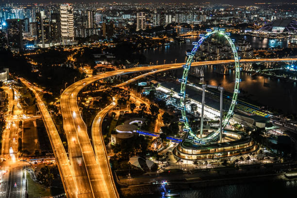 istock Night view from Marina Bay Sands Lookout 1055498326