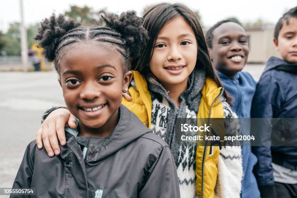 Children Are Ready For Field Trip Stock Photo - Download Image Now - Child, Multiracial Group, Friendship