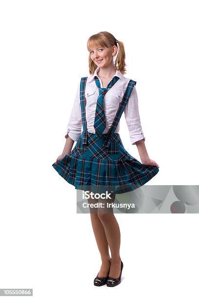 Senior Studente Di Scuola Secondaria In Uniforme Di Circa Cinquant Anni Posa - Fotografie stock e altre immagini di Abbigliamento