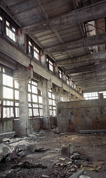 Abandoned Industrial Interior stock photo